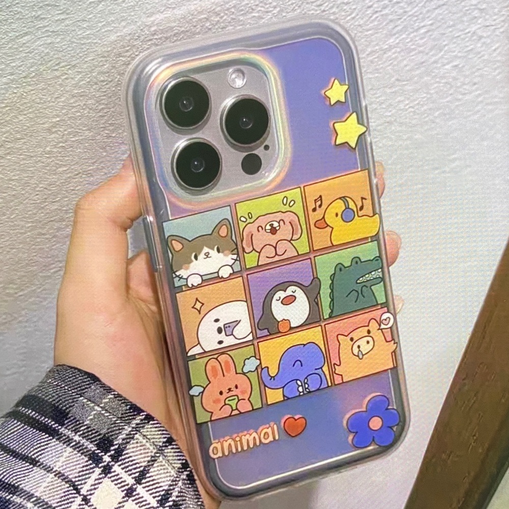 Cute Animal Cartoon Phone Case - Purple